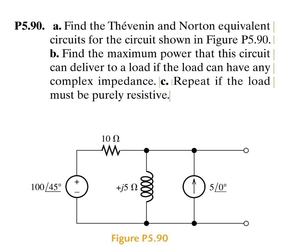 Solved P A Find The Thevenin And Norton Equivalent Circuits For