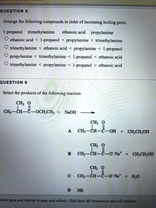 SOLVED Question 8 Arrange The Following Compounds In Order Of