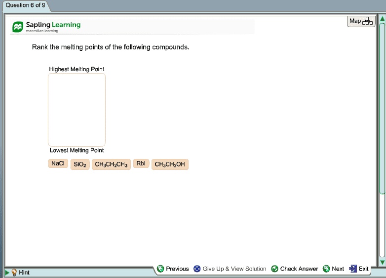 SOLVED Question 6 Of 9 Map A Sapling Learning Macmillan Learning Rank