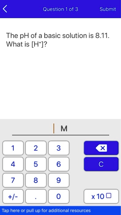 Question Of Submit The Ph Of A Basic Solution Is What Is H