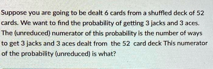 SOLVED Suppose You Are Going To Be Dealt 6 Cards From A Shuffled Deck