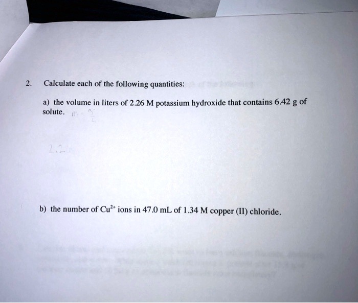 SOLVED Calculate Each Of The Following Quantities A The Volume In