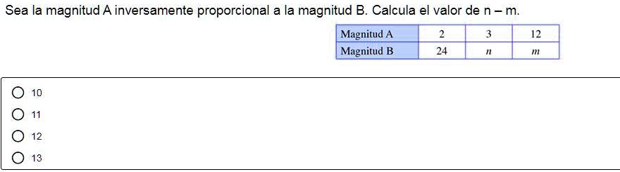 SOLVED Sea La Magnitud A Inversamente Proporcional A La Magnitud B