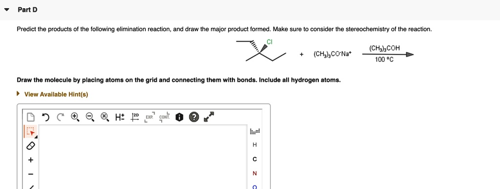 SOLVED Predict The Products Of The Following Elimination Reaction And