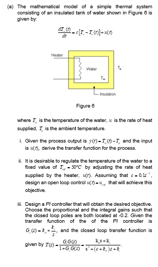 SOLVED The Mathematical Model Of A Simple Thermal System Consisting Of