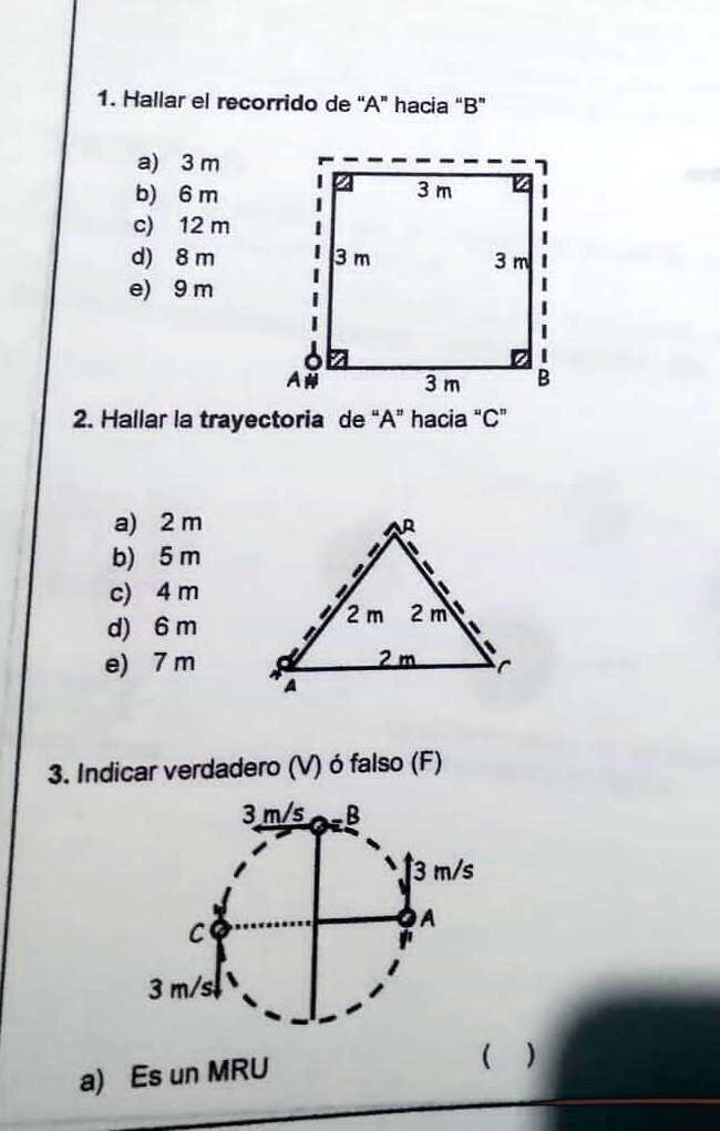 SOLVED Alguien Me Ayuda Plis Doy Corona 1 Hallar El Recorrido De A