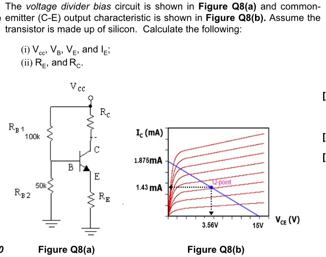 SOLVED The Voltage Divider Bias Circuit Is Shown In Figure Q8 A And