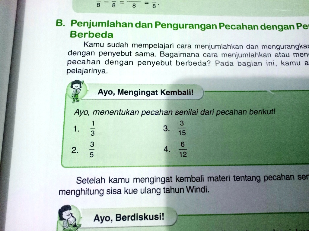 Solved Mohon Bantuannya Mksh B Penjumlahan Dan Pengurangan Pecahan Dengan Pe Berbeda Kamu