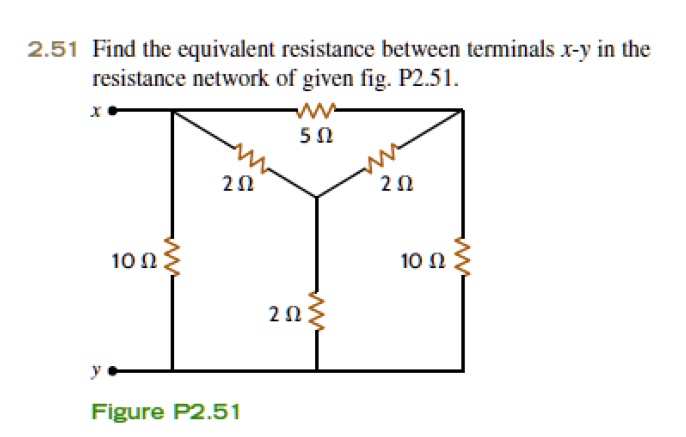 Solved Find The Equivalent Resistance Between Terminals X Y In