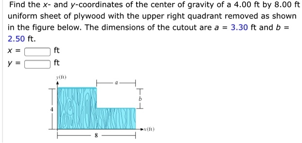 Find The X And Y Coordinates Of The Center Of Gravity Of A 400 Ft By