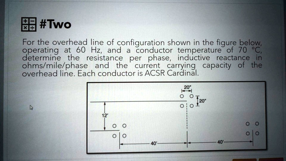 SOLVED For The Overhead Line Configuration Shown In The Figure Below