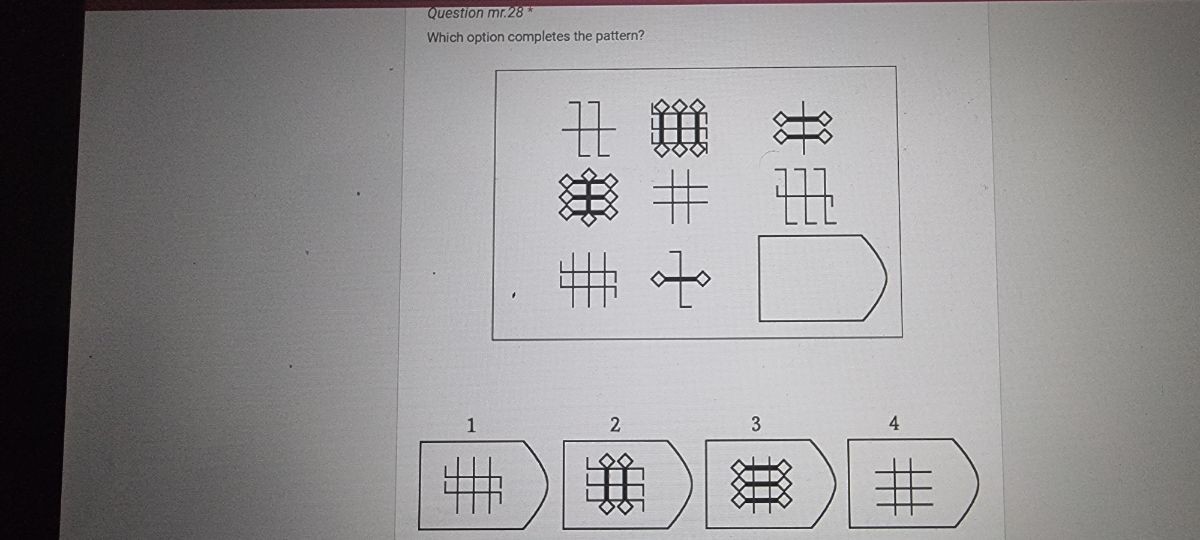 Question Mr Which Option Completes The Pattern