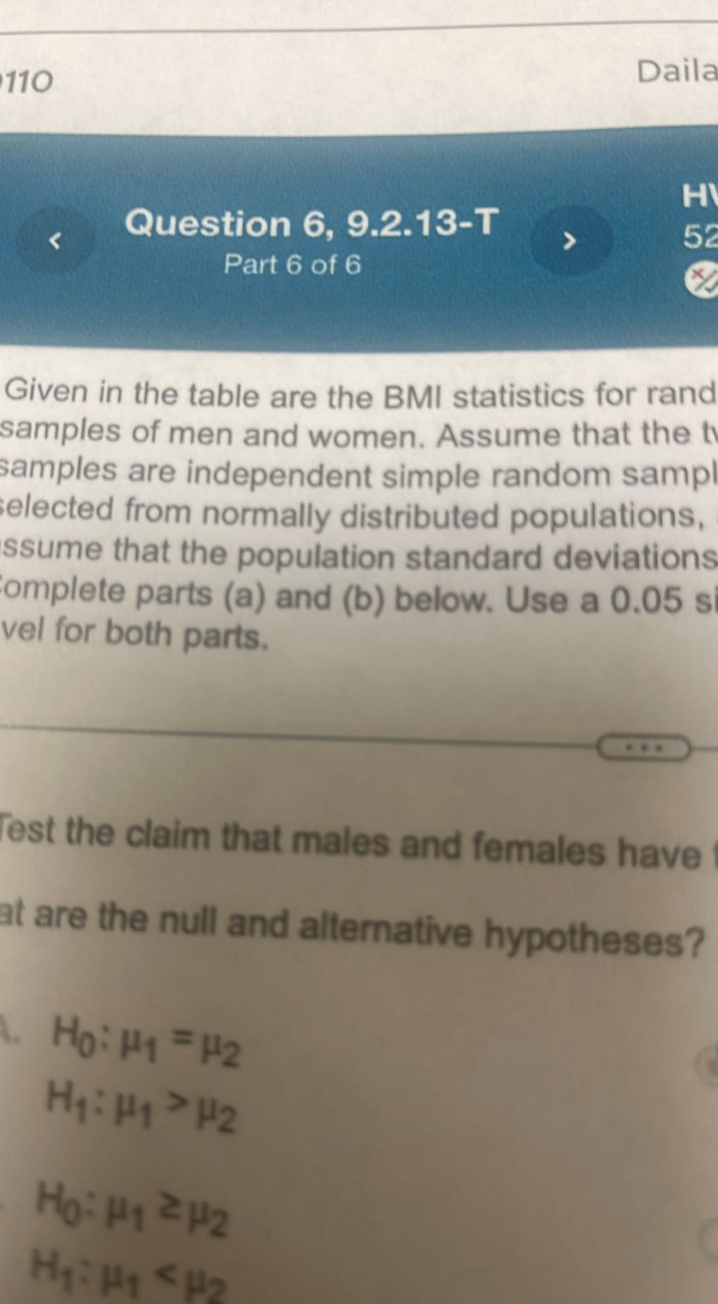 110 Daila Question 6 9 2 13 T Part 6 Of 6 Given In The Table Are The