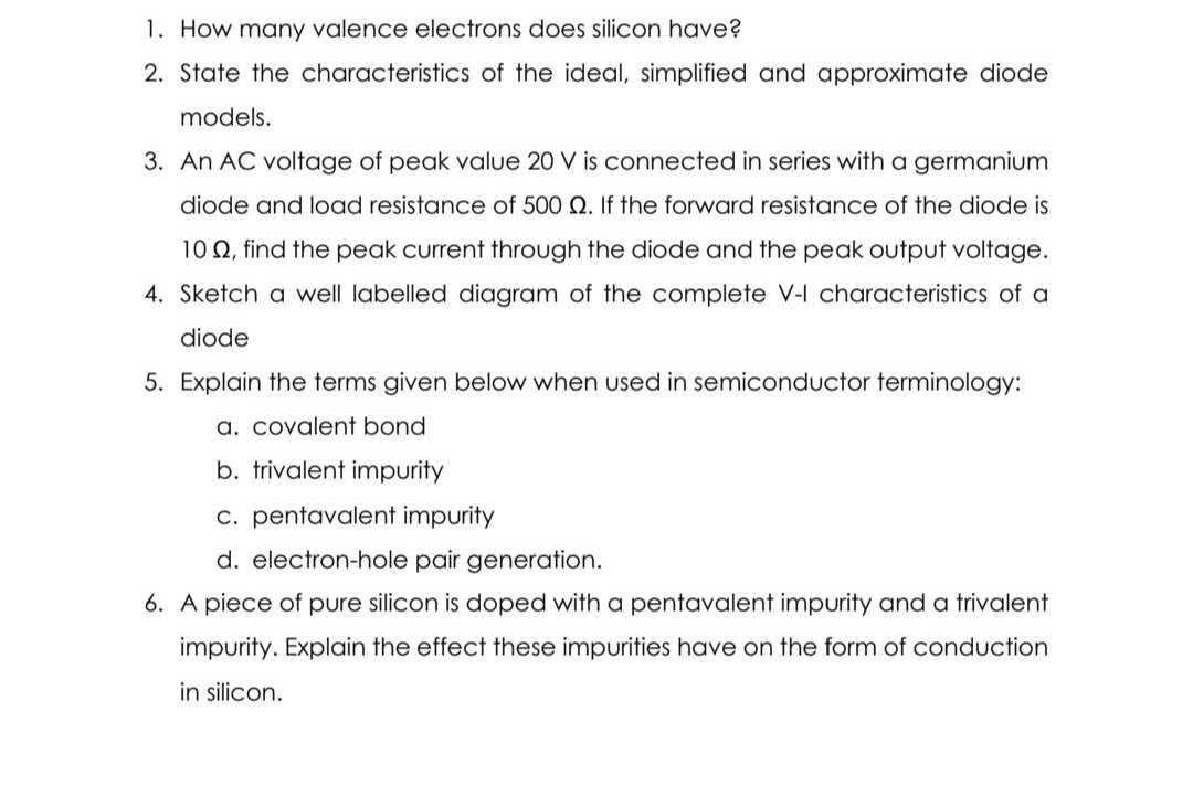 1 How Many Valence Electrons Does Silicon Have 2 State The