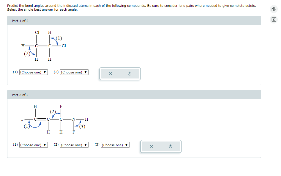 SOLVED Predict The Bond Angles Around The Indicated Atoms In Each Of