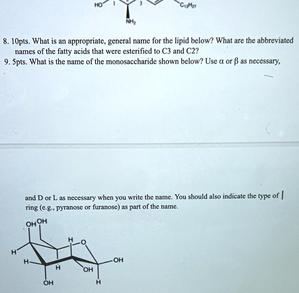 Solved Ch Opts What Is An Appropriate General Name For The Lipid