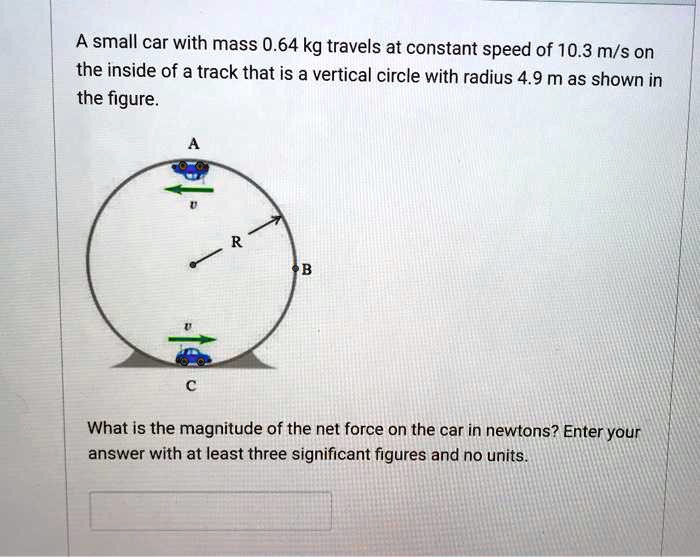 Solved A Small Car With Mass Kg Travels At Constant Speed Of