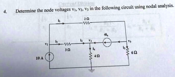 Solved Circuit I Determine The Node Voltages V V And V In The