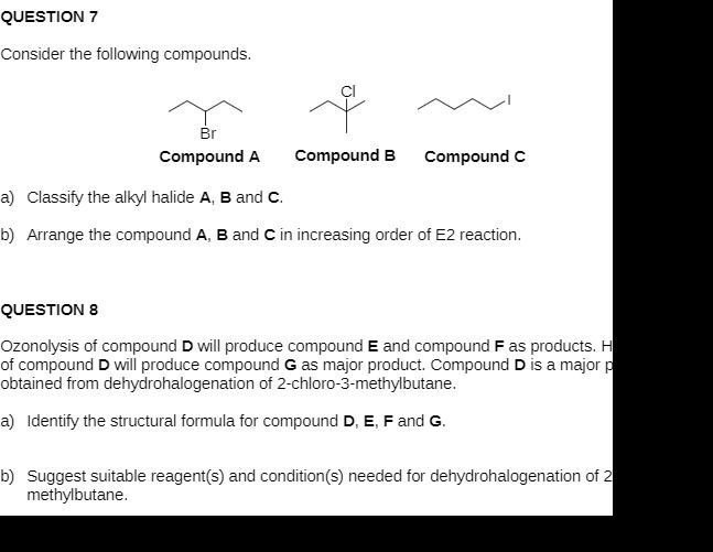 Solved Question Consider The Following Compounds Compound A Compound