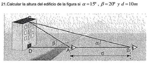 SOLVED Calcular La Altura Del Edificio 21 Calcular La Altura Del