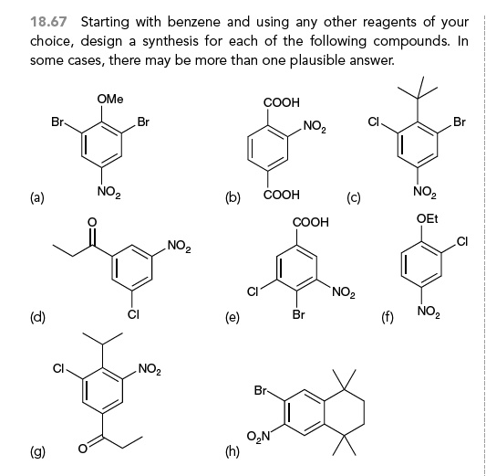 Starting With Benzene And Using Any Other Reagents Of Your Choice