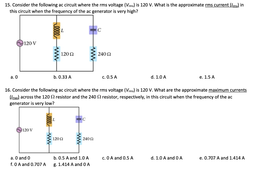 SOLVED 15 Consider The Following Ac Circuit Where The Rms Voltage