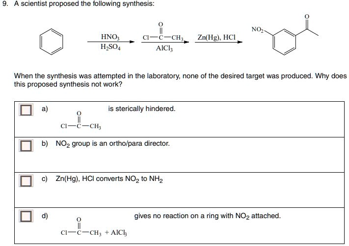 SOLVED A Scientist Proposed The Following Synthesis NOz HNO H SO4