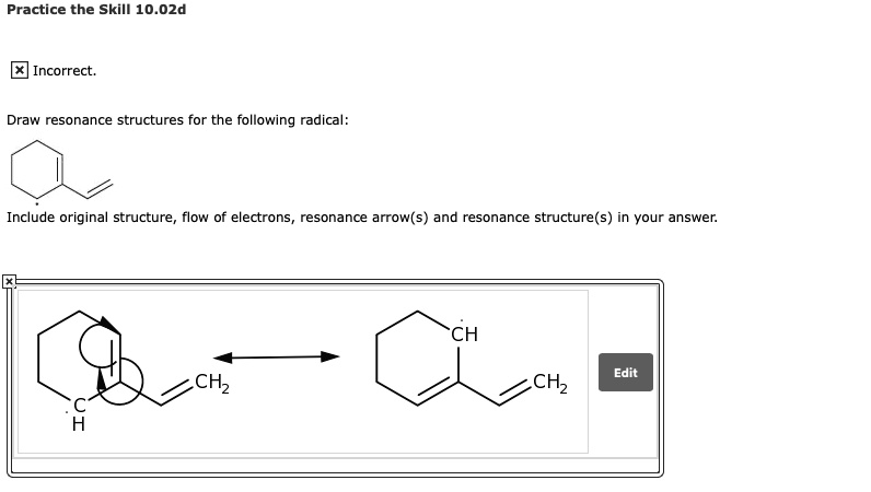 SOLVED Draw Resonance Structures For The Following Radical Include