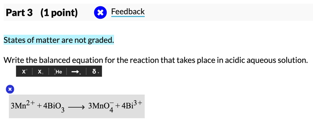 Solved Part Point Feedback States Of Matter Are Not Graded