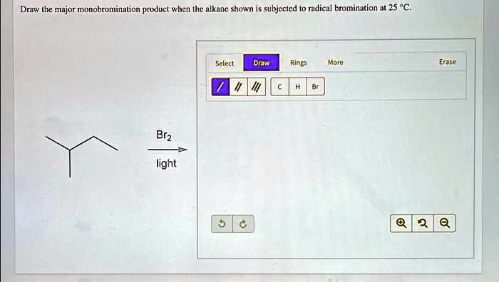 Solved Draw The Major Monobromination Product When The Alkane Shown Is