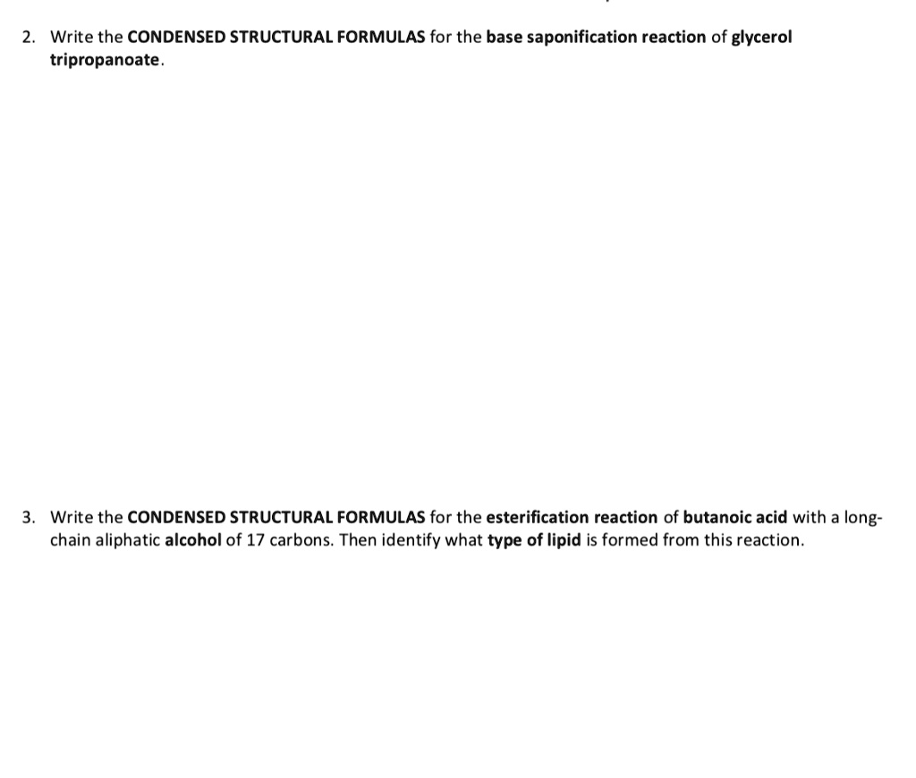 Solved Write The Condensed Structural Formulas For The Base