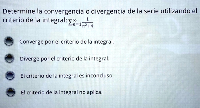 Solved Determine La Convergencia O Divergencia De La Serie Utilizando