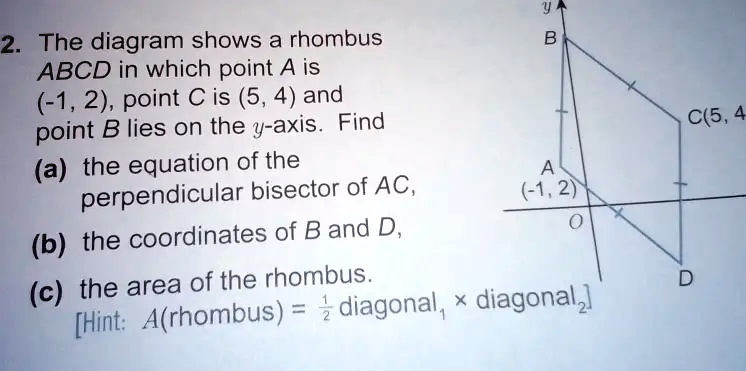 2 The Diagram Shows A Rhombus ABCD In Which Point A Is 1 2 Point