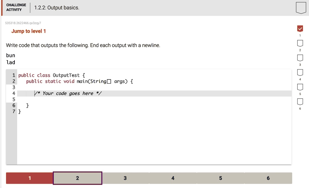 CHALLENGE ACTIVITY 1 2 2 Output Basics 535318 2622466 Qx3zqy7 Jump To