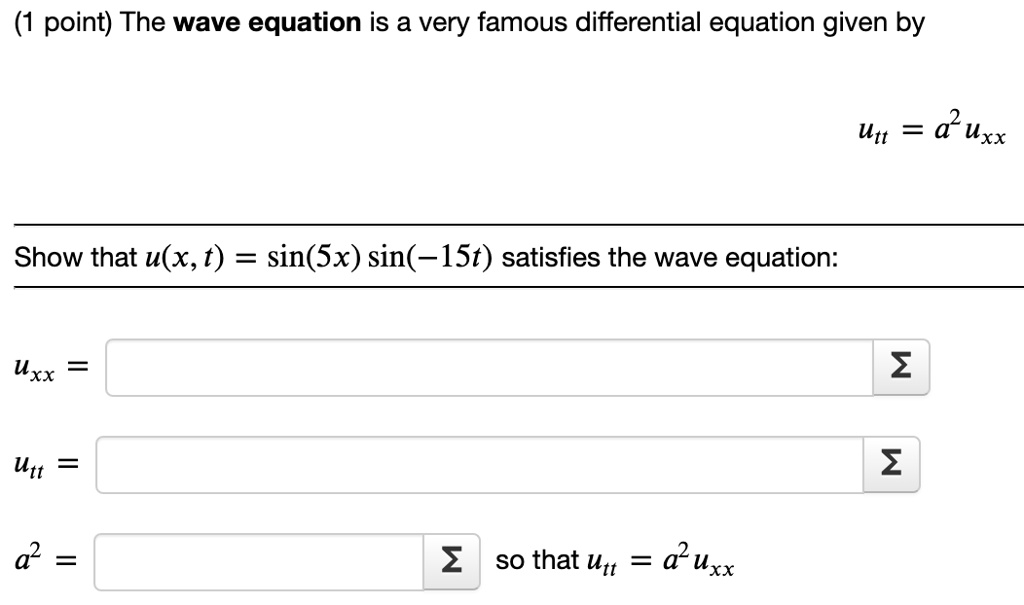 Video Solution The Wave Equation Is A Very Famous Differential