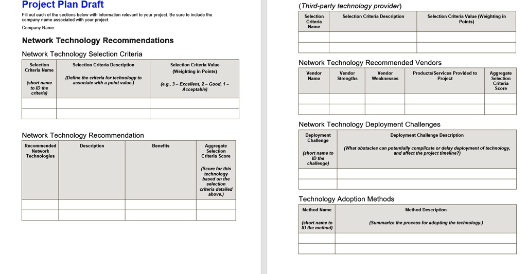 Project Plan Draft Fill Out Each Of The Sections Below With Information