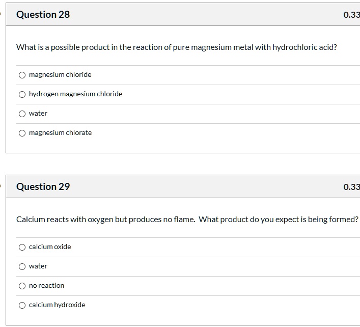 Solved Question What Is A Possible Product In The Reaction Of Pure