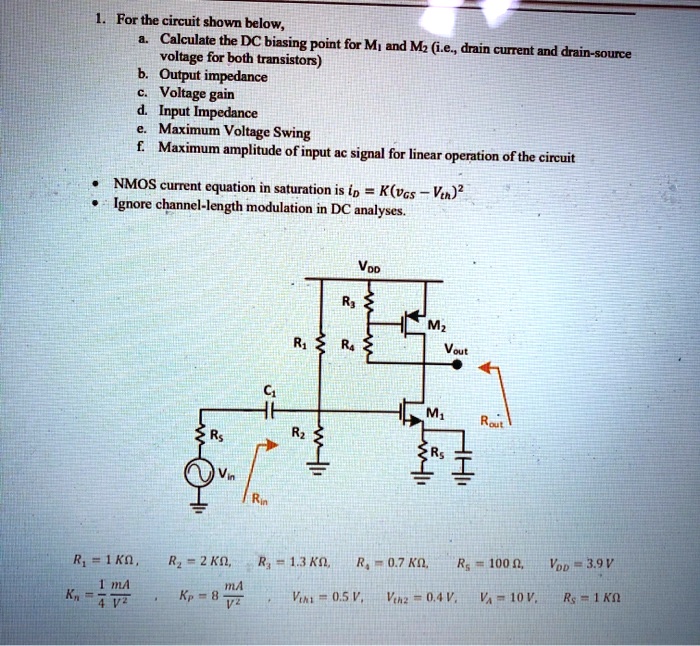 SOLVED For The Circuit Shown Below A Calculate The DC Biasing Point