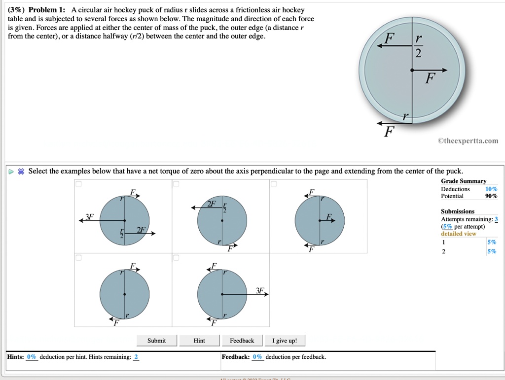 Problem A Circular Air Hockey Puck Of Radius R Slides Across A