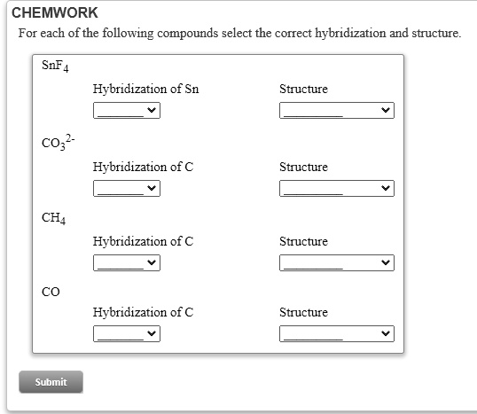 Solved Chemwork For Each Of The Following Compounds Select The Correct