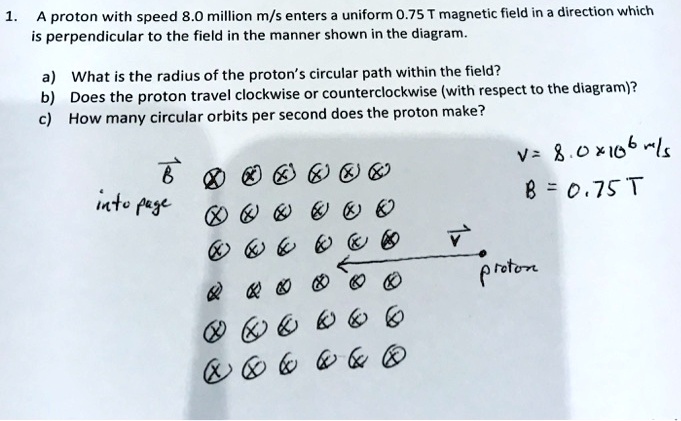 Solved A Proton With Speed Million M S Enters Uniform T