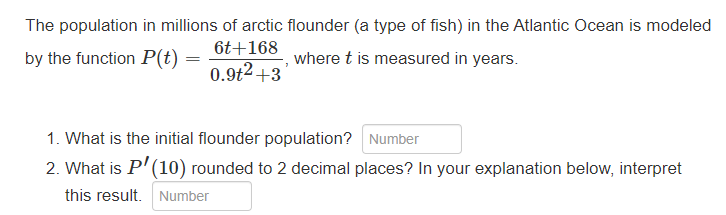 The Population In Millions Of Arctic Flounder A Type Of Fish In The