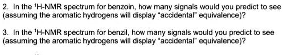 SOLVED In The H NMR Spectrum For Benzoin How Many Signals Would You