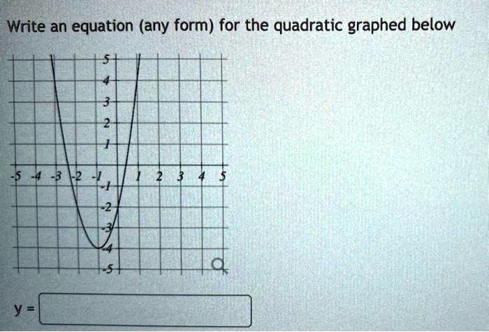 SOLVED Write An Equation Any Form For The Quadratic Graphed Below