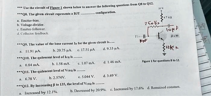 Video Solution Q The Given Circuit Represents A Bjt In The Emitter