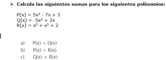 Solved Hola Me Podrian Ayudar Con Este Ejercicio De Polinomio Calcula