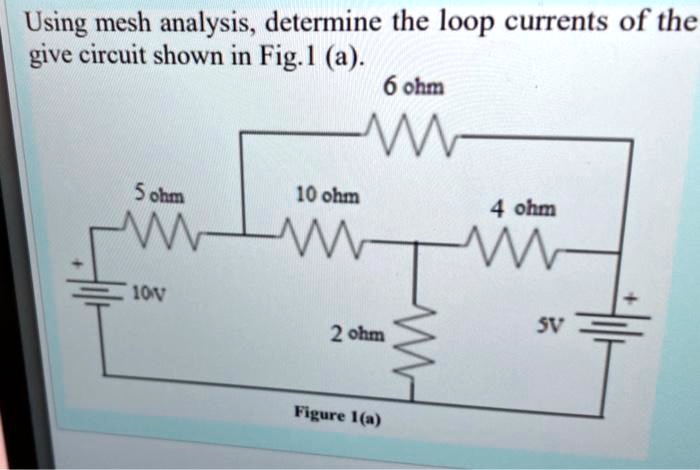 Solved Using Mesh Analysis Determine The Loop Currents Of The Given