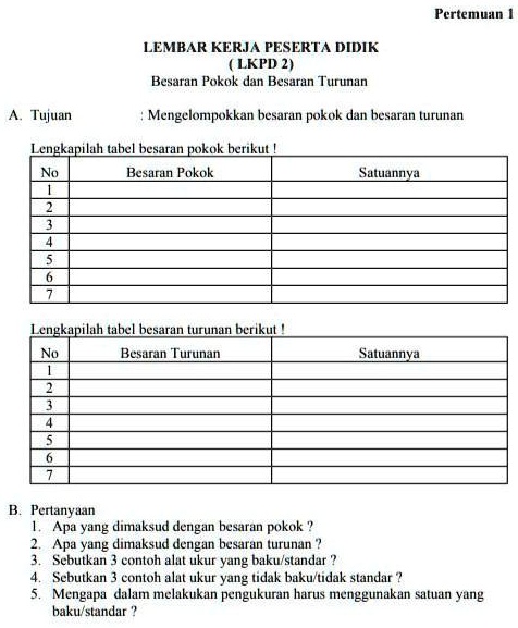 Solved Tolong Dijawab Mau Dikumpulkan Pertemuan Lembar Kerja Peserta