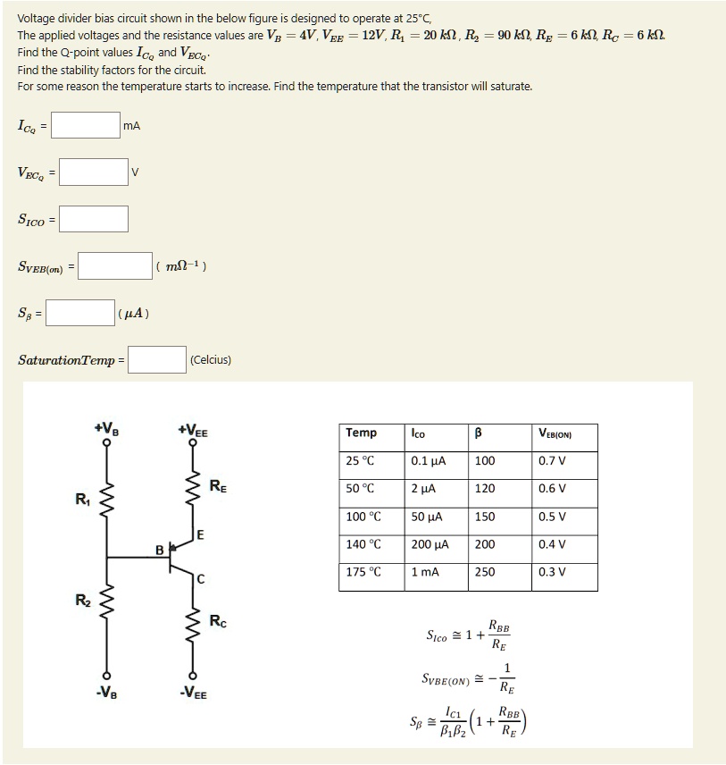 Solved Texts The Voltage Divider Bias Circuit Shown In The Figure