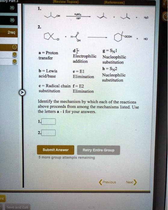 Solved Proton Transfer Sn Electrophilic Nucleophilic Addition